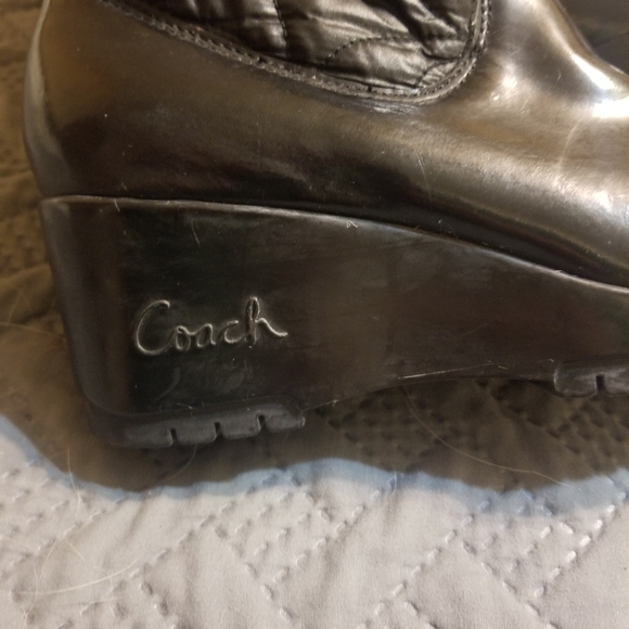 Coach Cantina Black Winter Boots Patent Leather - Picture 8 of 12